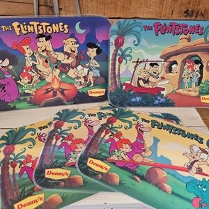 Vintage '89 "The Flintstones" Denny's Collectible Placemats Set Of 5